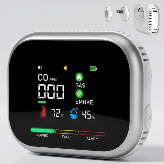 VASAIKO 6-in-1 Smart Guardian - Plug-in Gas & CO Detector with Real-Time Display