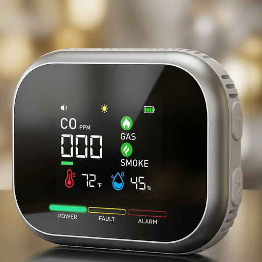 VASAIKO 6-in-1 Smart Guardian - Plug-in Gas & CO Detector with Real-Time Display